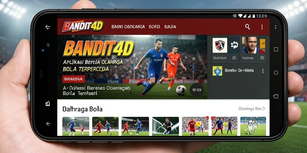 Antarmuka aplikasi BANDIT4D yang user-friendly untuk berita olahraga bola.