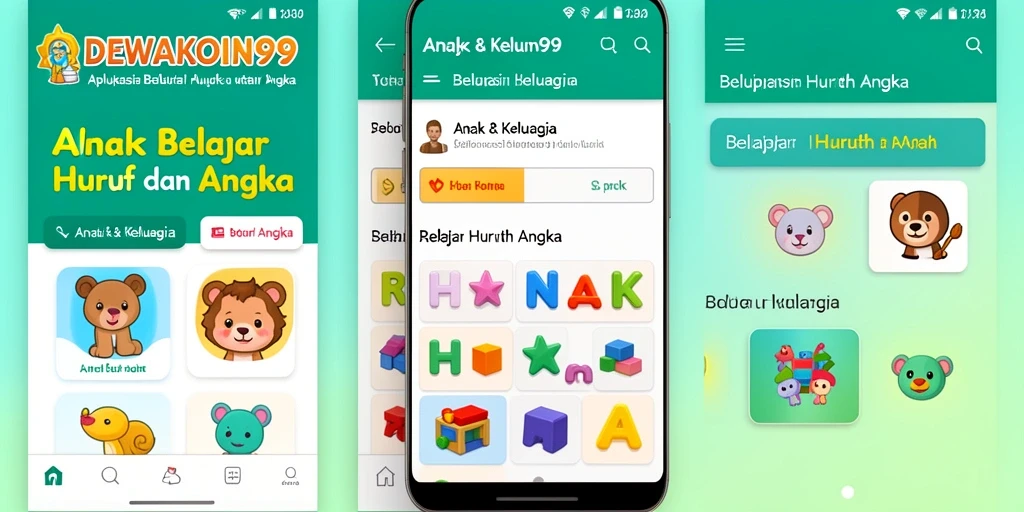 Antarmuka aplikasi DEWAKOIN99 yang menarik dan edukatif.