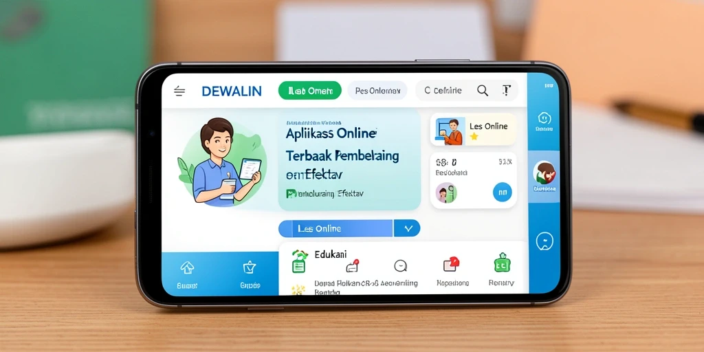 Antarmuka aplikasi DEWALIN yang interaktif dan menarik untuk Les Online.