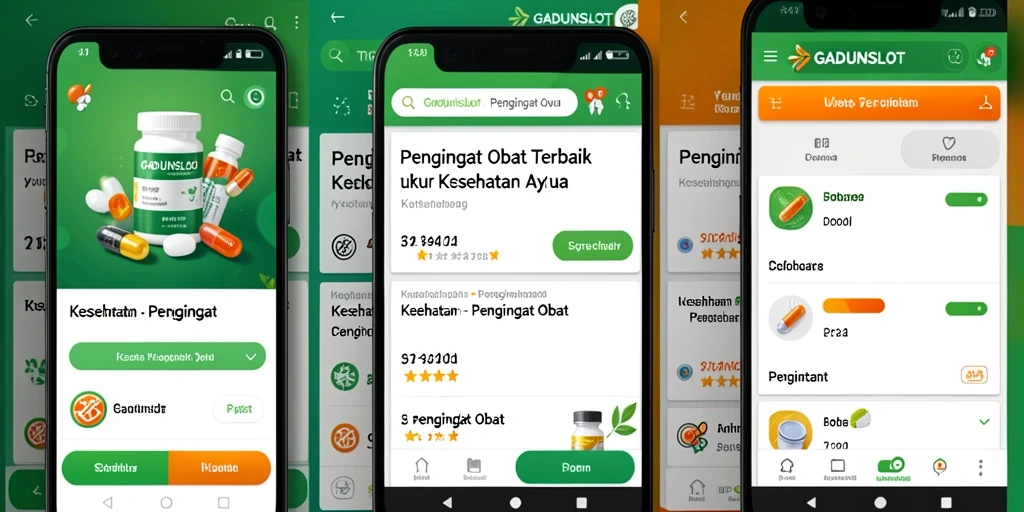 Tampilan antarmuka aplikasi GADUNSLOT untuk pengingat obat.