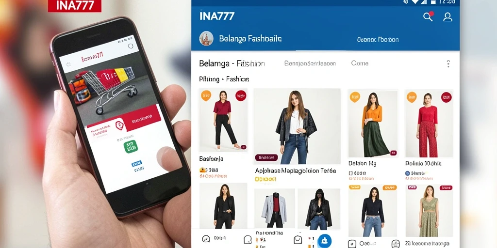 Tampilan antarmuka depan aplikasi INA777 dengan pilihan fashion beragam.