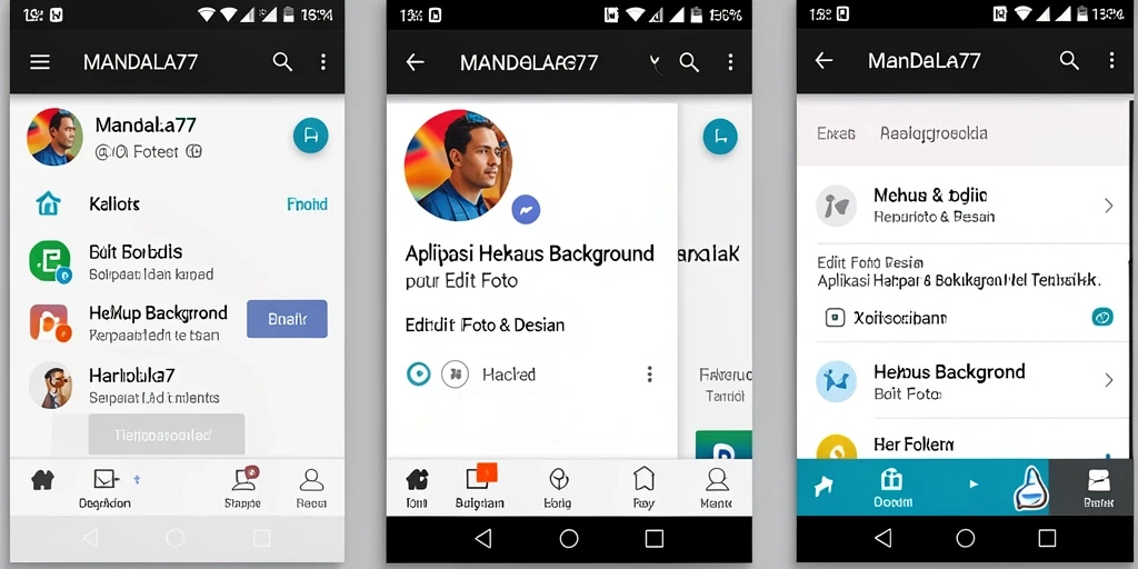 Antarmuka MANDALA77 yang sederhana untuk hapus background foto.