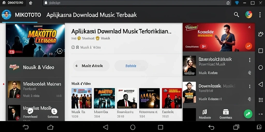Antarmuka MIKOTOTO untuk download musik yang mudah digunakan.