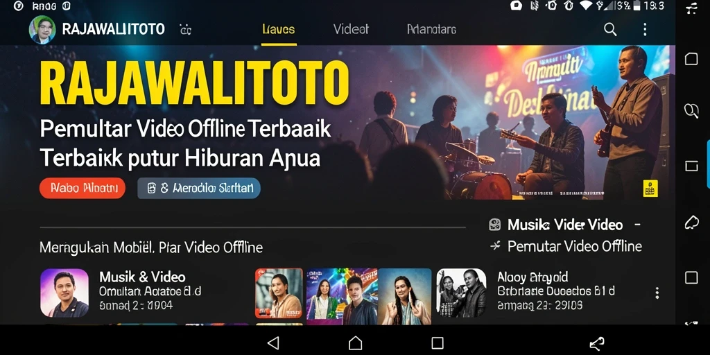 Tampilan antarmuka RAJAWALITOTO untuk Pemutar Video Offline.